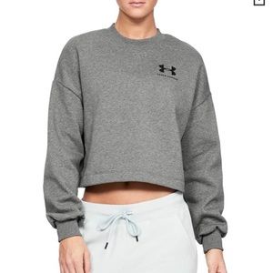 Grey under armor cropped sweatshirt